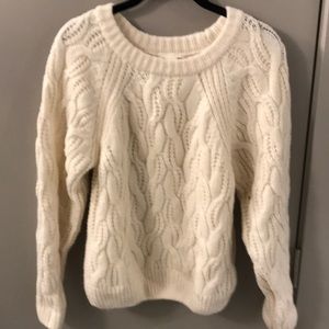 H&M Chunky Cable-knit Sweater in Cream